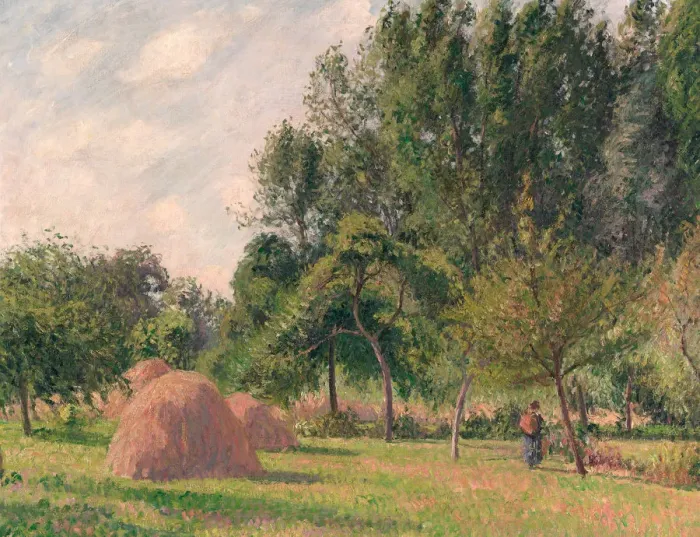 Framed Print : Haystacks, Morning, Eragny, 1899. Creator: Camille Pissarro Framed Print : Haystacks, Morning, Eragny, 1899. Creator: Camille Pissarro