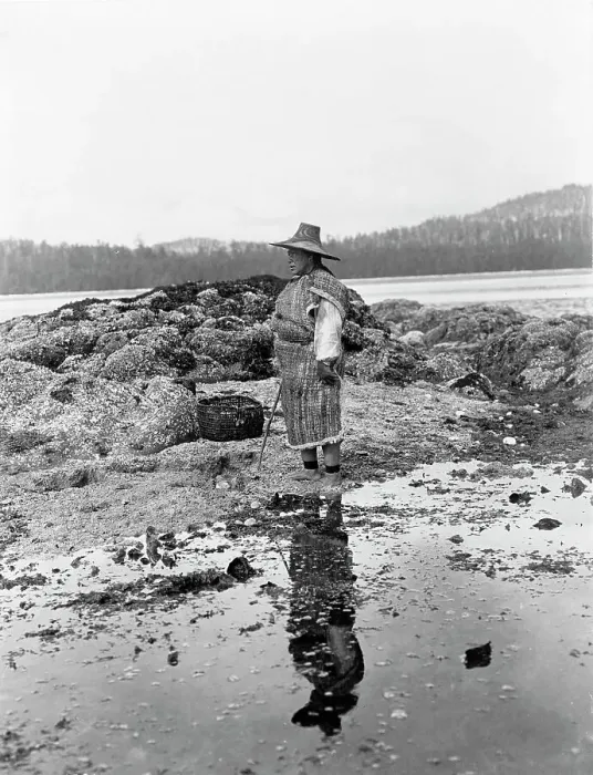 Framed Print : A hazy morning-Nakoaktok, c1910. Creator: Edward Sheriff Curtis Framed Print : A hazy morning-Nakoaktok, c1910. Creator: Edward Sheriff Curtis