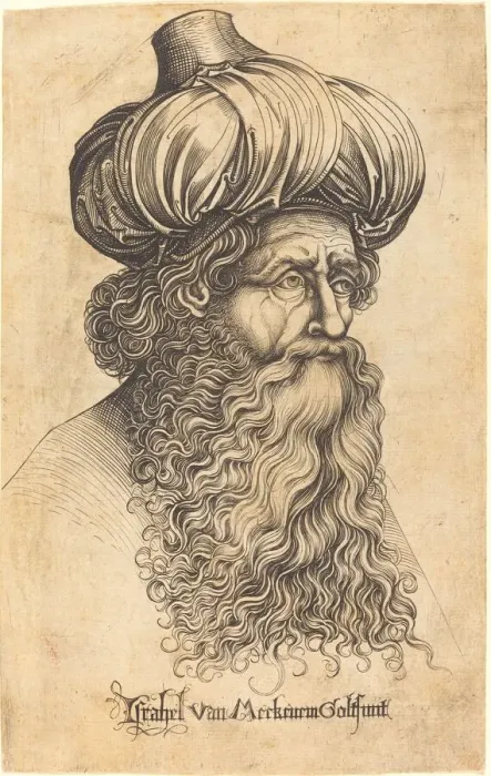 Framed Print : Head of an Aged Man, c. 1480 / 1490. Creator: Israhel van Meckenem Framed Print : Head of an Aged Man, c. 1480 / 1490. Creator: Israhel van Meckenem