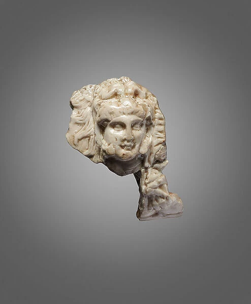 Head of Alexander as Herakles. From the Oxus Temple, Takht-i Sangin, Third cent. BC. Creator: Central Asian Art