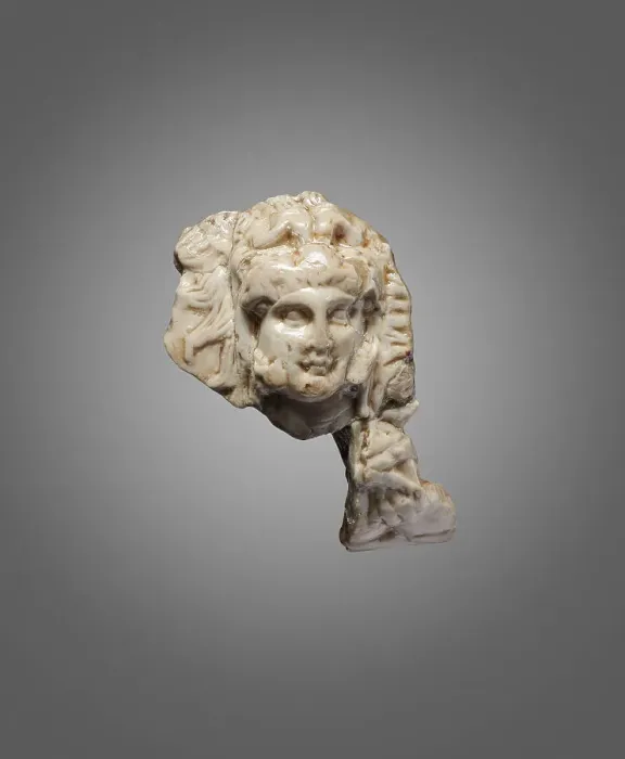 Framed Print : Head of Alexander as Herakles. From the Oxus Temple, Takht-i Sangin, Third cent. BC. Creator: Central Asian Art Framed Print : Head of Alexander as Herakles. From the Oxus Temple, Takht-i Sangin, Third cent. BC. Creator: Central Asian Art