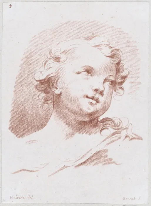 Framed Print : Head of an Angel or Child, mid to late 18th century. Creator: Louis Marin Bonnet Framed Print : Head of an Angel or Child, mid to late 18th century. Creator: Louis Marin Bonnet