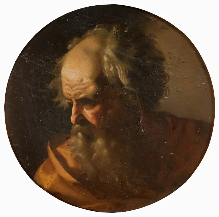 Framed Print : Head of an Apostle, first half of 17th century. Creator: School of Caravaggio Framed Print : Head of an Apostle, first half of 17th century. Creator: School of Caravaggio