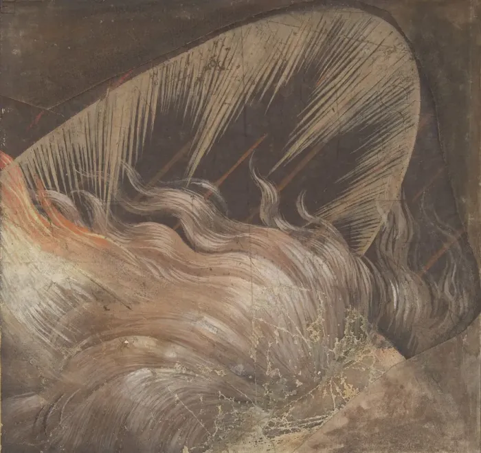 Framed Print : Head of an Apostle Surrounded by a Tongue of Fire and a Nimbus: Fragment... 1500-50 Framed Print : Head of an Apostle Surrounded by a Tongue of Fire and a Nimbus: Fragment... 1500-50