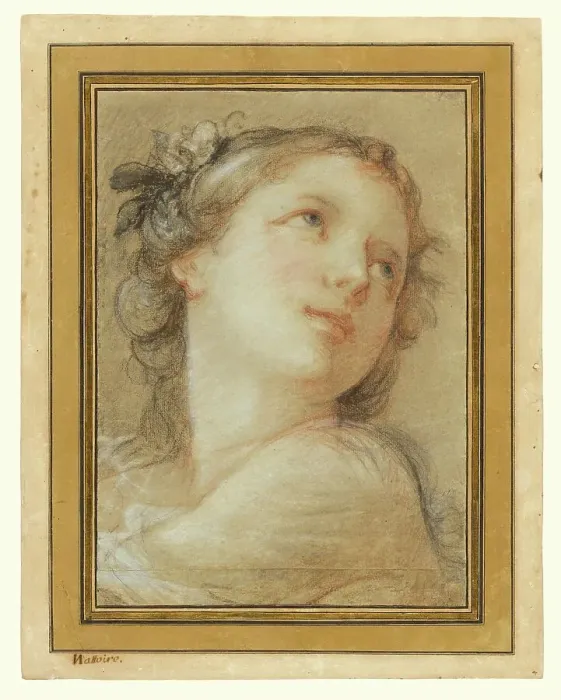 Framed Print : Head of a bacchante, 1741. Creator: Charles-Joseph Natoire Framed Print : Head of a bacchante, 1741. Creator: Charles-Joseph Natoire
