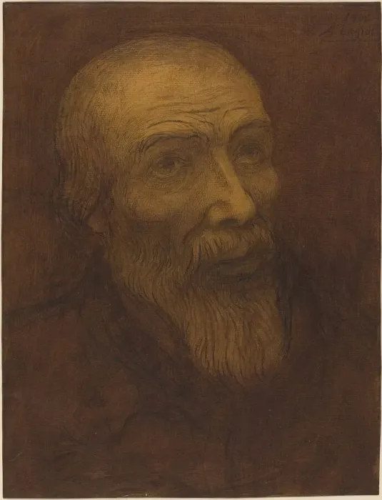 Framed Print : Head of a Bald Man with a Beard, 1906. Creator: Alphonse Legros Framed Print : Head of a Bald Man with a Beard, 1906. Creator: Alphonse Legros