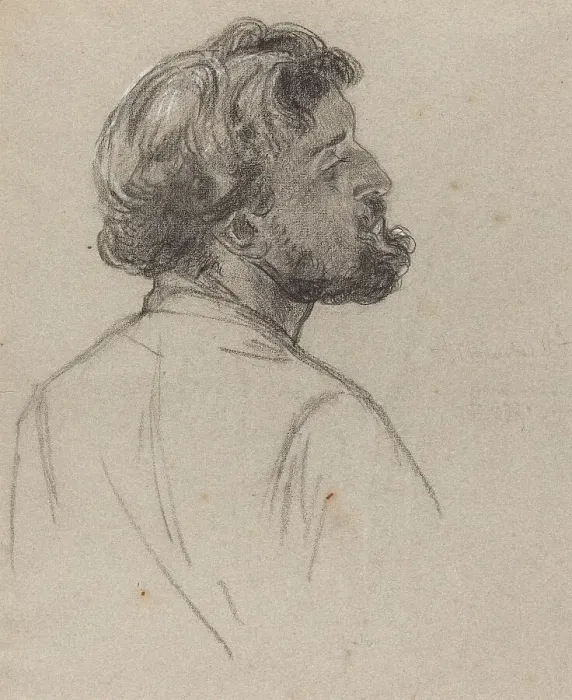 Framed Print : Head of a Bearded Gentleman, early 1860s. Creator: Charles Louis Lucien Muller Framed Print : Head of a Bearded Gentleman, early 1860s. Creator: Charles Louis Lucien Muller