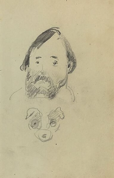 Head of a Bearded Man with a Head of a Dog [recto], 1884-1888. Creator: Paul Gauguin