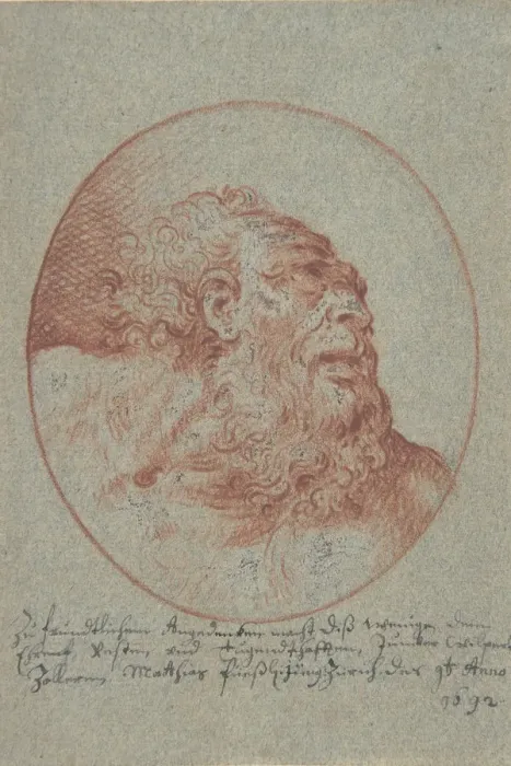 Framed Print : Head of a Bearded Man Looking Right, 1692. Creator: Mathias Fussli Framed Print : Head of a Bearded Man Looking Right, 1692. Creator: Mathias Fussli