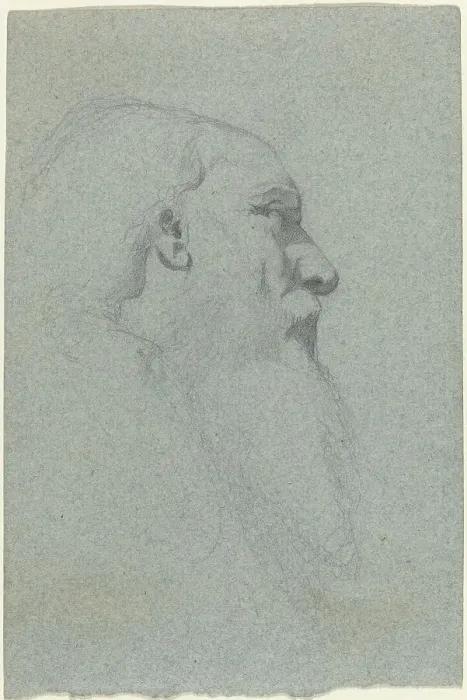 Framed Print : Head of a Bearded Man, Looking Right. Creator: Alexandre Bida Framed Print : Head of a Bearded Man, Looking Right. Creator: Alexandre Bida