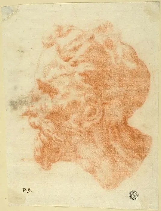 Framed Print : Head of Bearded Man in Profile to Left, n.d. Creator: Pietro Dandini Framed Print : Head of Bearded Man in Profile to Left, n.d. Creator: Pietro Dandini