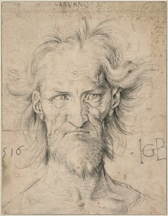 Framed Print : Head of a Bearded Old Man (Saturn), 1516. Artist: Baldung, Hans (1484-1545) Framed Print : Head of a Bearded Old Man (Saturn), 1516. Artist: Baldung, Hans (1484-1545)