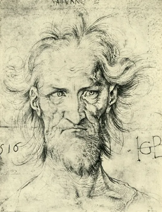 Framed Print : Head of a Bearded Old Man ( Saturn ), 1516, (1943). Creator: Hans Baldung Framed Print : Head of a Bearded Old Man ( Saturn ), 1516, (1943). Creator: Hans Baldung