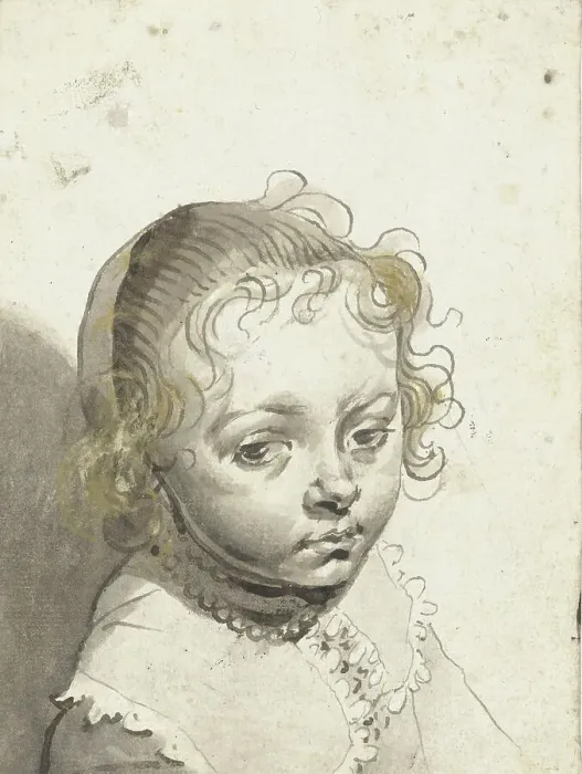 Framed Print : Head of a blonde child, 1594-1662. Creator: Gerard ter Borch I Framed Print : Head of a blonde child, 1594-1662. Creator: Gerard ter Borch I