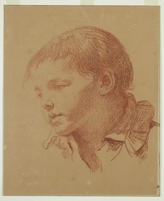 Framed Print : Head of a Boy, late 18th century. Creator: Jean-Baptiste Greuze Framed Print : Head of a Boy, late 18th century. Creator: Jean-Baptiste Greuze