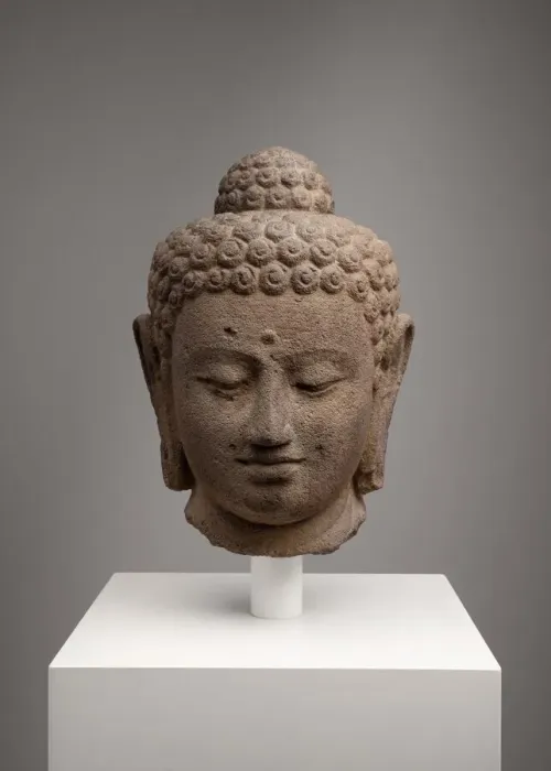 Framed Print : Head of Buddha, 9th century. Creator: Unknown Framed Print : Head of Buddha, 9th century. Creator: Unknown