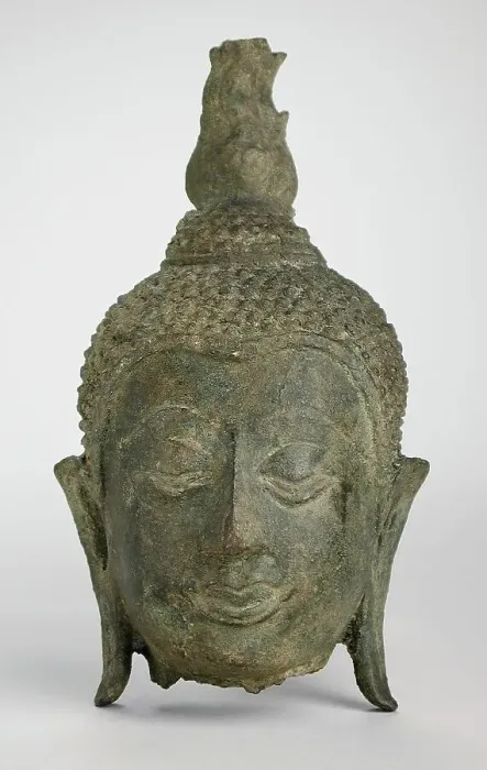Framed Print : Head of Buddha Shakyamuni, c.14th century. Creator: Unknown Framed Print : Head of Buddha Shakyamuni, c.14th century. Creator: Unknown