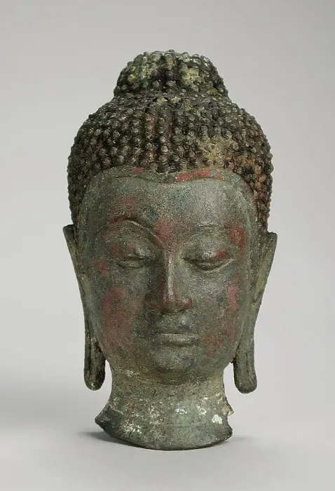 Framed Print : Head of Buddha Shakyamuni, c.15th century. Creator: Unknown Framed Print : Head of Buddha Shakyamuni, c.15th century. Creator: Unknown