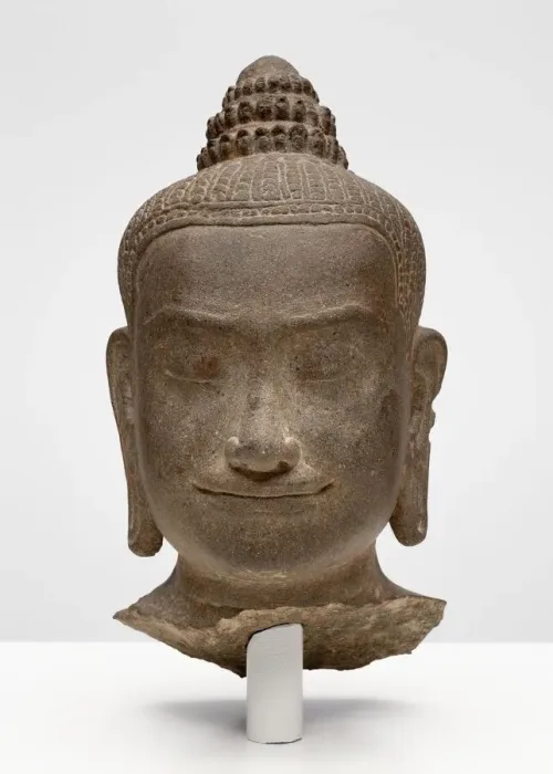 Framed Print : Head of a Buddhist Deity, Possibly Prajnaparamita, Angkor period Framed Print : Head of a Buddhist Deity, Possibly Prajnaparamita, Angkor period