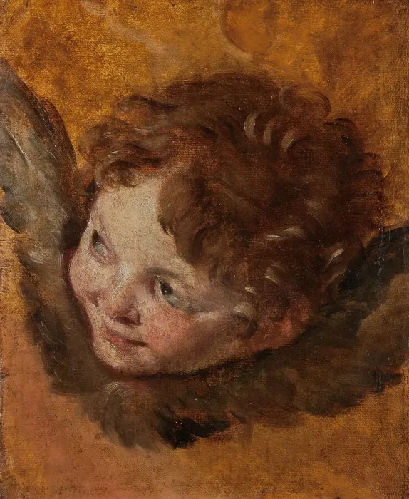 Framed Print : Head of a Cherub, 17th century. Creator: Daniele Crespi Framed Print : Head of a Cherub, 17th century. Creator: Daniele Crespi