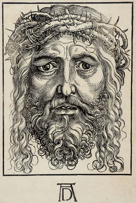 Framed Print : The Head of Christ Crowned with Thorns, c1520. Creator: Sebald Beham Framed Print : The Head of Christ Crowned with Thorns, c1520. Creator: Sebald Beham