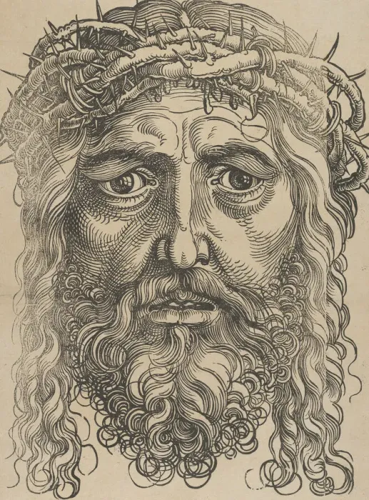 Framed Print : The Head of Christ Crowned with Thorns, ca. 1520. Creator: Sebald Beham Framed Print : The Head of Christ Crowned with Thorns, ca. 1520. Creator: Sebald Beham