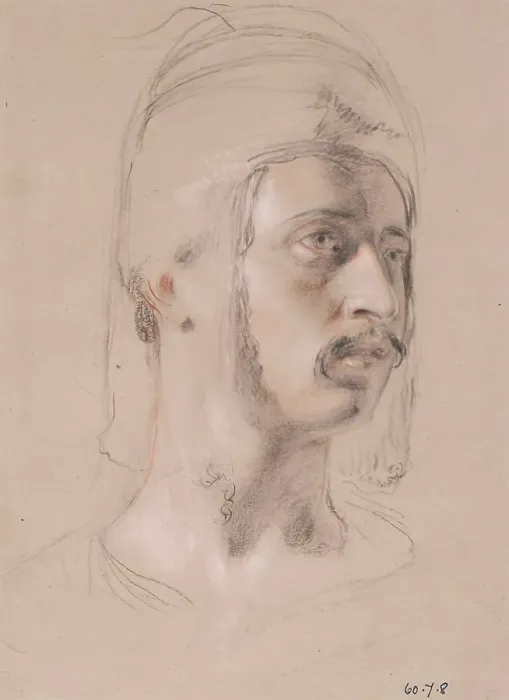 Framed Print : Head of a Circassian Chief - Study for Slave Market, Constantinople, 1830. Creator: William Allan Framed Print : Head of a Circassian Chief - Study for Slave Market, Constantinople, 1830. Creator: William Allan