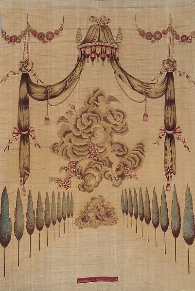 Head cloth for Bed Set, Nantes, 18th century. Creator: Unknown