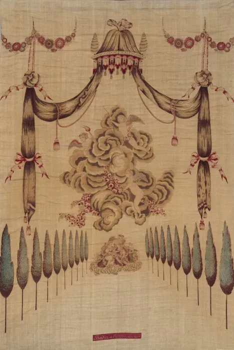 Framed Print : Head cloth for Bed Set, Nantes, 18th century. Creator: Unknown Framed Print : Head cloth for Bed Set, Nantes, 18th century. Creator: Unknown
