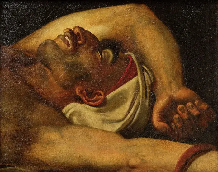 Framed Print : Head of Dead Arab, c. 1810. Creator: Girodet de Roucy Trioson, Anne Louis (1767-1824) Framed Print : Head of Dead Arab, c. 1810. Creator: Girodet de Roucy Trioson, Anne Louis (1767-1824)