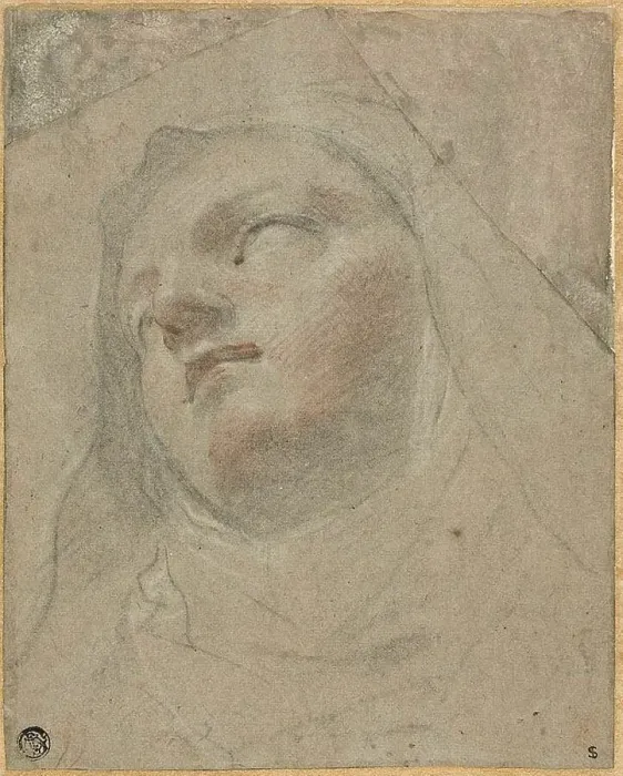 Framed Print : Head of a Dominican Nun: Study for the Ecstasy of Saint Dominic, 1673 / 75. Creator: Domenico Maria Canuti Framed Print : Head of a Dominican Nun: Study for the Ecstasy of Saint Dominic, 1673 / 75. Creator: Domenico Maria Canuti