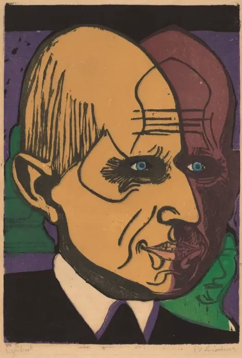 Framed Print : Head of Dr. Bauer, 1933. Creator: Ernst Kirchner Framed Print : Head of Dr. Bauer, 1933. Creator: Ernst Kirchner