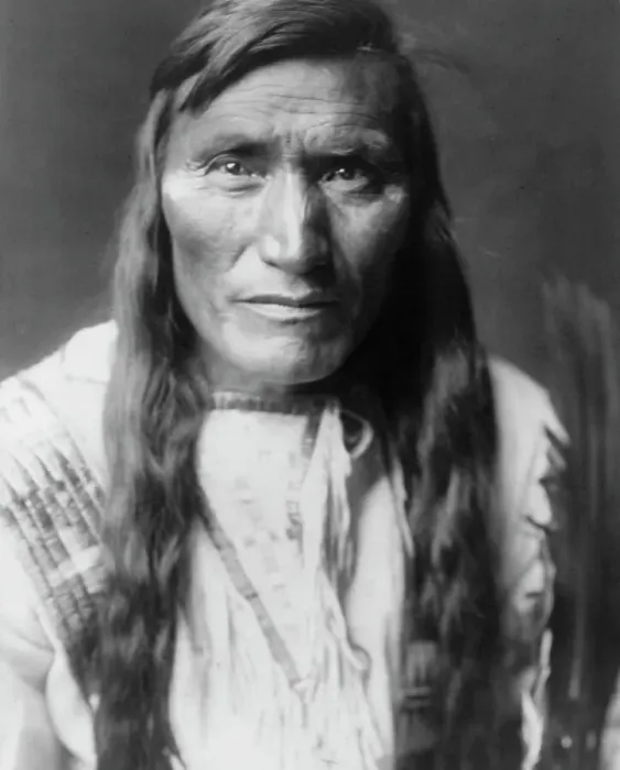Framed Print : Head Dress-Atsina, c1908. Creator: Edward Sheriff Curtis Framed Print : Head Dress-Atsina, c1908. Creator: Edward Sheriff Curtis