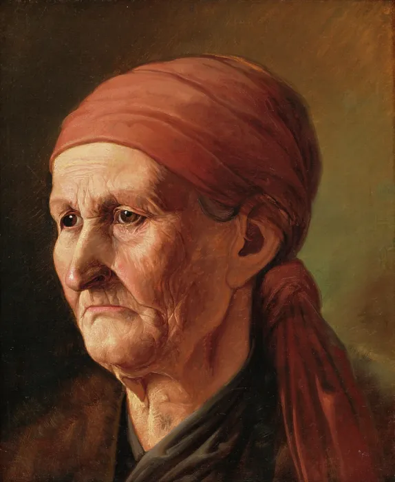 Framed Print : Head of an Elderly Woman, 1860-1865. Creator: Vojtech Klimkovic Framed Print : Head of an Elderly Woman, 1860-1865. Creator: Vojtech Klimkovic