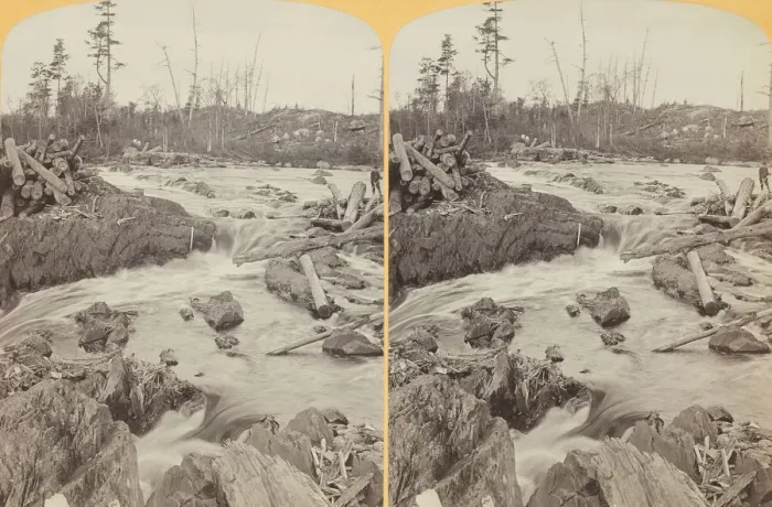 Framed Print : At the Head of the Falls above Thompson, 1889. Creator: Henry Hamilton Bennett Framed Print : At the Head of the Falls above Thompson, 1889. Creator: Henry Hamilton Bennett