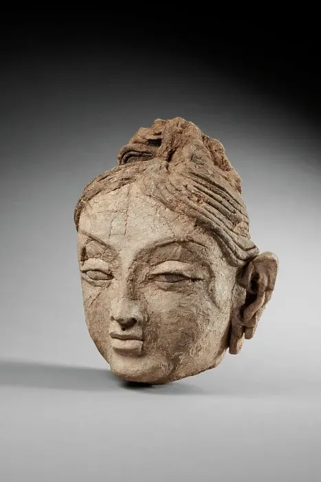 Framed Print : Head of a female. From Ajina Tepe, 7th-8th century. Creator: Central Asian Art Framed Print : Head of a female. From Ajina Tepe, 7th-8th century. Creator: Central Asian Art