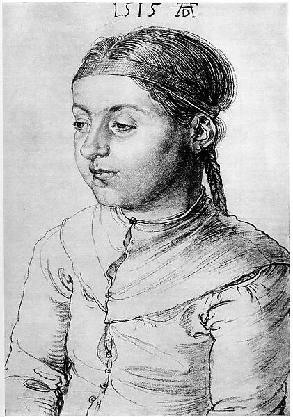 Head of a Girl, 1515, (1936). Artist: Albrecht Durer