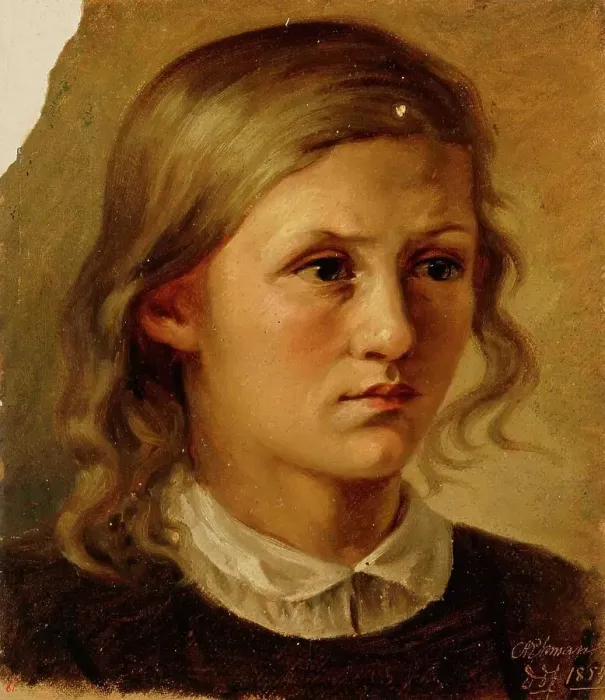 Framed Print : Head of a Girl, 1854. Creator: Karl Anders Ekman Framed Print : Head of a Girl, 1854. Creator: Karl Anders Ekman