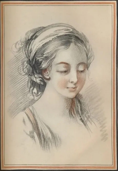 Framed Print : Head of a Girl, c1746. Artist: Francois Boucher Framed Print : Head of a Girl, c1746. Artist: Francois Boucher