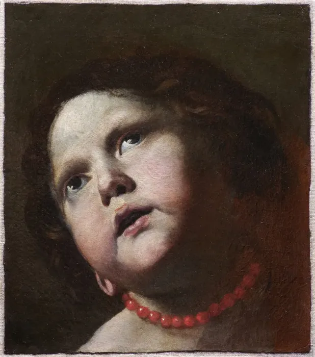 Framed Print : Head of a girl with a coral necklace, c. 1645. Creator: Preti, Mattia (1613-1699) Framed Print : Head of a girl with a coral necklace, c. 1645. Creator: Preti, Mattia (1613-1699)