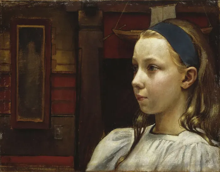 Framed Print : Head of a Girl, Little Anna, 1897. Creator: Akseli Gallen-Kallela Framed Print : Head of a Girl, Little Anna, 1897. Creator: Akseli Gallen-Kallela