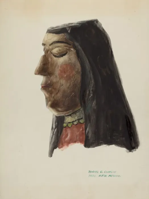 Framed Print : Head of Guadalupe, c. 1938. Creator: Majel G. Claflin Framed Print : Head of Guadalupe, c. 1938. Creator: Majel G. Claflin