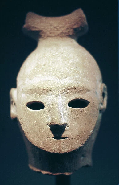 Head of a Haniwa tomb figure, Japanese, Kofun period, 6th century
