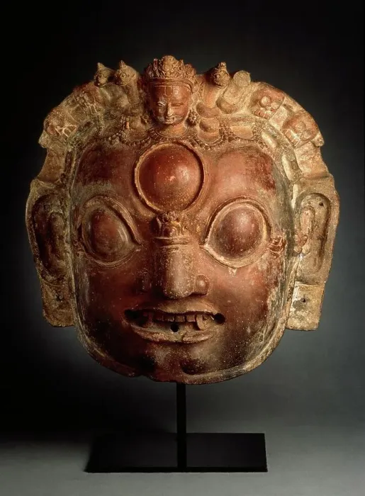 Framed Print : Head of the Hindu God Bhairava from a Libation Vessel, Late 15th century. Creator: Unknown Framed Print : Head of the Hindu God Bhairava from a Libation Vessel, Late 15th century. Creator: Unknown