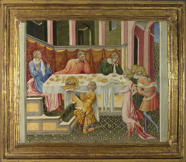 The Head of John the Baptist brought to Herod (Predella Panel), 1454. Artist: Giovanni di Paolo (ca 1403-1482)