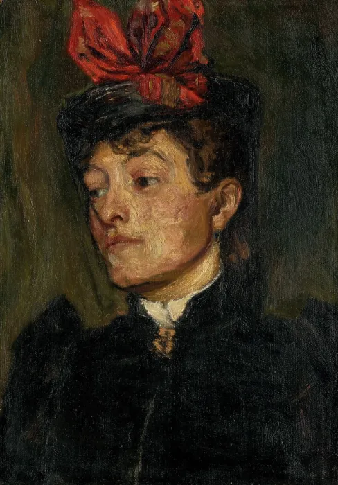 Framed Print : Head of a Lady in a Hat, 1895. Creator: Jozef Hanula Framed Print : Head of a Lady in a Hat, 1895. Creator: Jozef Hanula