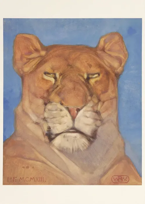 Framed Print : Head of a lioness, 1866-1939. Creator: Bernard Willem Wierink Framed Print : Head of a lioness, 1866-1939. Creator: Bernard Willem Wierink