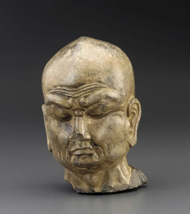 Framed Print : Head of a Luohan, Tang dynasty, ca. 700-750. Creator: Unknown