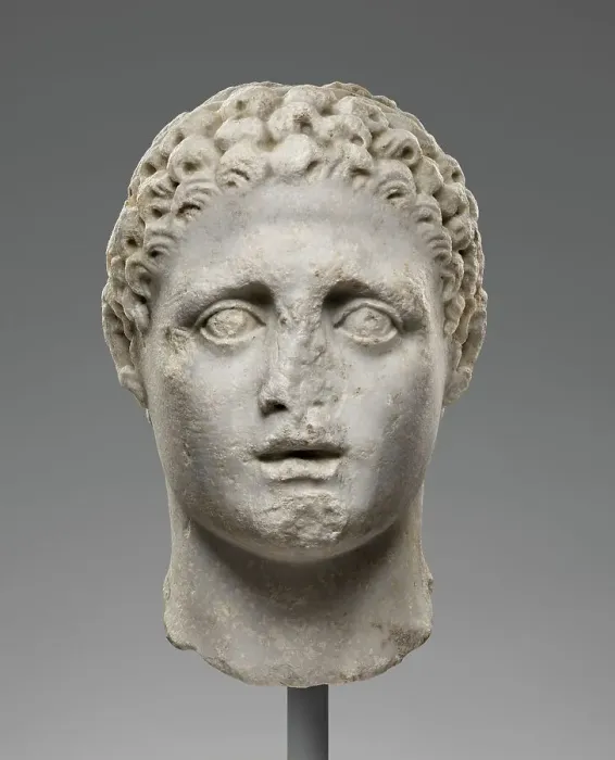 Framed Print : Head of a Male Figure, perhaps Hercules, 2nd century A.D. Creator: Unknown Framed Print : Head of a Male Figure, perhaps Hercules, 2nd century A.D. Creator: Unknown