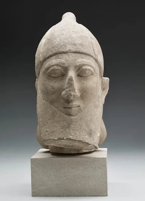 Framed Print : Head of Male Votary, about 600 BC. Creator: Unknown Framed Print : Head of Male Votary, about 600 BC. Creator: Unknown